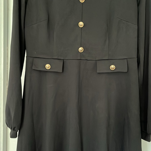 Allegra K Womens L Dress Black Contrast Button Decor Long Sleeve Work Office NWT - Picture 4 of 12